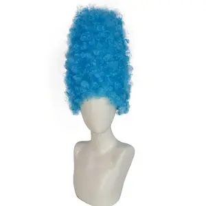 Vibrant Blue Afro Curly/Kinky Synthetic Short Wig - Fluffy Low-Temperature Fiber Costume Wig with Adjustable Cap Net for Cosplay, Comic Conventions & Themed Parties - Unisex Adult Party Accessory, Cosplay Wig | Playful Look | Comfortable Fit, Wig Accesso