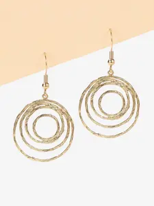 Women's Vessira Golden Ripple Statement Earrings - Costume Jewelry Fashion Accessory
