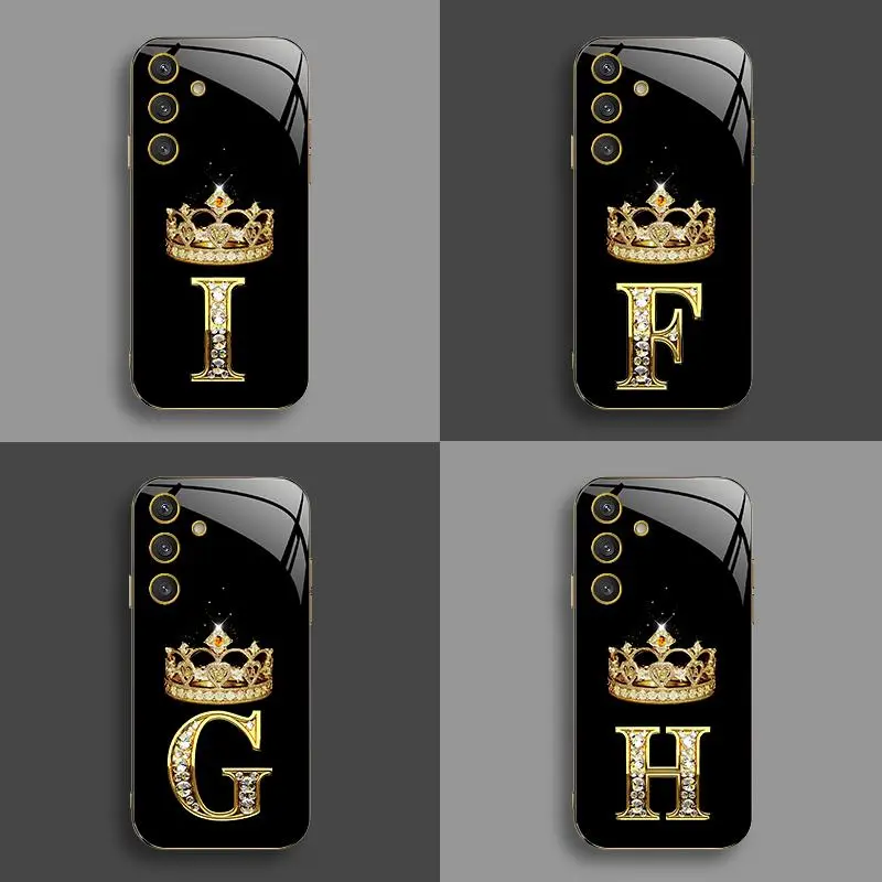 Crown Electroplated Gold Edge Cellphone Case for Galaxy S24 Plus - High-End Business Simple Casing, Anti-Fall, Explosion-Proof, Anti-Fingerprint, Affordable Phone Accessories with Protection Cover-888, Smartphone, Devices