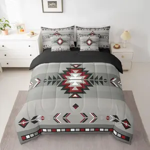 Southwest Native Design 7 Piece Bedding Set,Southwestern Geometric 7 Piece Bedding Set,Includes Comforter,Sheet Set,Pillowcases & Pillow Covers, Bedroom Bedding Set, Decorative Bedding Set