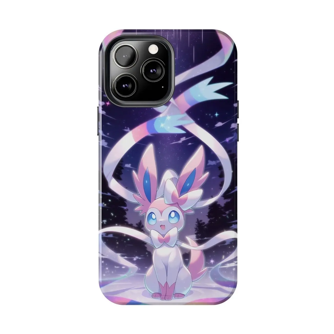 Anime Pokemon Umbreon Sylveon Crystal Cave Phone Case for iPhone 17-7 Pro Max Plus & Samsung Galaxy S26-S21 Ultra Plus - Glowing Crystal Eeveelution Aesthetic Phone Cover unisex C