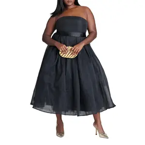 ELOQUII Women's Plus Size Strapless Crinoline Dress