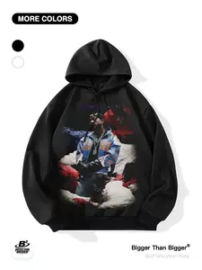 Bowl Games Halftime Show Retro Hip-Hop Print Oversized Hooded Sweatshirt, Casual and Breathable, Perfect for Outdoor Activities and Sports, Unisex, Trendy Sweatshirt