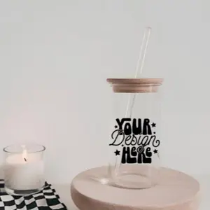16 oz. Glass Cup Custom Live Design
