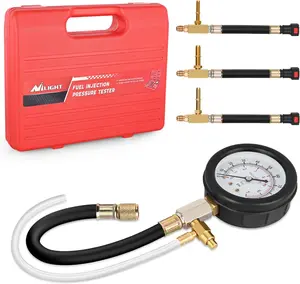 Nilight Fuel Pressure Gauge Tester Kit, Automotive Diagnostic Tool with Quick-Connect Hose, 0-100 PSI Range, 6.30/7.89/9.49 Fuel Line Fittings & 4 Car Scanner Fixings for Autos, Essential Automotive Tools