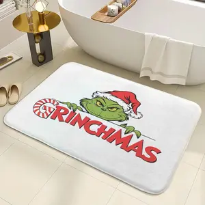 “Grinch ‘GRINCHMAS’ Christmas Flannel Doormat | Funny Holiday Home Decor Rug | Festive Winter Entryway Mat | Cute Gift for Grinch Fans