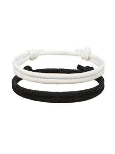 Adjustable Lucky Rope Bracelets Set of 2, Bracelet For Couples, Stackable Bracelets, Couple Friendship Gift, Perfect for Valentine's Day and Christmas, All Seasons Wear