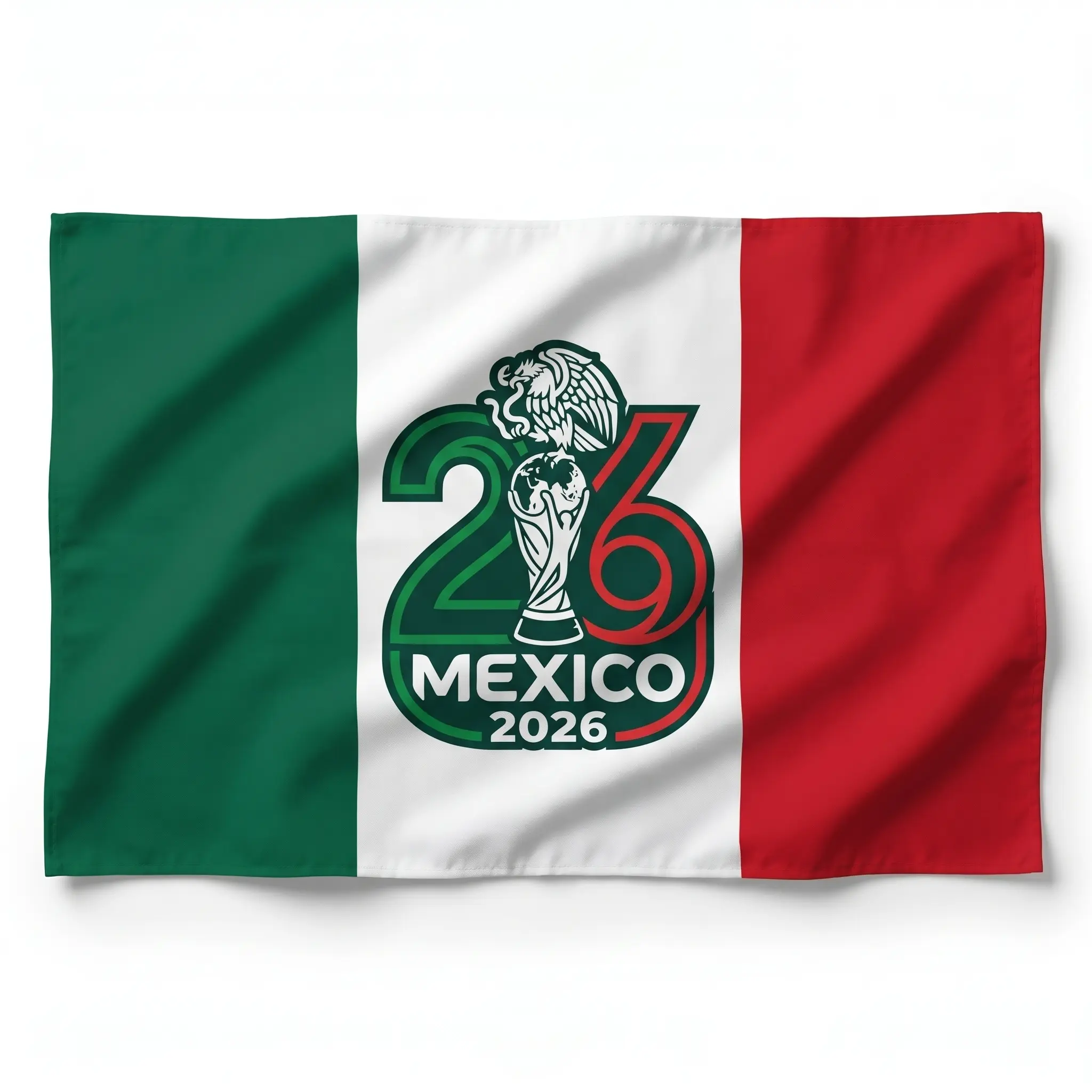 Mexico Futbol WC 2026 Soccer Sports Tapestry Bandera Tricolor Soccer Flag Banner Gift For Football Fan