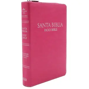 Biblia Bilingüe para Mujeres con Cierre Reina-Valera 1960 con King James Version KJV, imitación piel, fucsia con indice y zipper/ Bilingual Bible with zipper and index