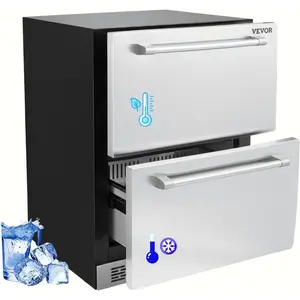 VEVOR 24 - Inch Outdoor Beverage Refrigerator, 150 QT Built - in Drink Fridge, 0.56 kWh/Day Energy - Efficient Cooler with 304 Stainless Steel Door, Holds 180 Cans for Outdoor Kitchen, Home Bar, PatioVEVOR Super Brand Day