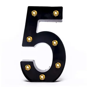 Black Led Marquee Number Lights Sign Light Up For Night Wedding Birthday Party Christmas Lamp Home Bar Decoration
