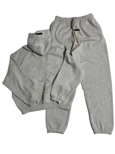 2024 Light Heather Gray Hoodie Pants Set--Pullover Hoodie & Jogger Pants Combo, Athletic Oversized Style for Casual Daily Streetwear, CleanFit Aesthetic