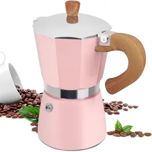 3 Cup 150ml Aluminum Moka Pot Italian Stovetop Espresso Coffee Maker Portable Mocha Percolator for Electric Ceramic Stove Easy Brewing Classic Greca Portable Coffee Maker