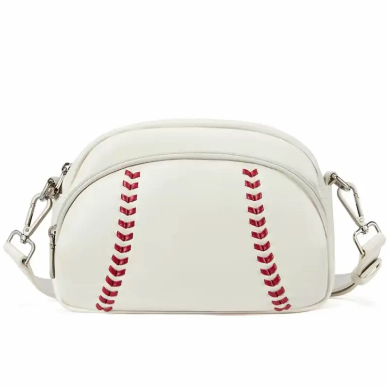 Women's Small Vegan Leather Baseball Crossbody Bag - Adjustable Strap, Crossbody Backpack, Bags for Women, Mom Stuff, Mothers Day Gifts Ideas for Sports Moms (Summervibes)