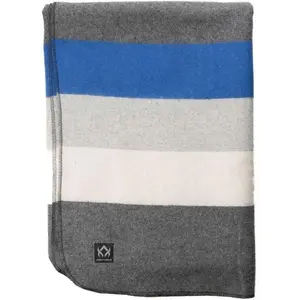 Rainier  Blanket - 4.5lbs Warm, Heavy, Washable, Large |  for Camping, Outdoors,  &  Kits (White Blue Gray)