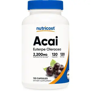 Nutricost Acai Extract 120 Capsules for 120 Servings - Euterpe Oleracea, GMO Free, Gluten Free and Vegetarian