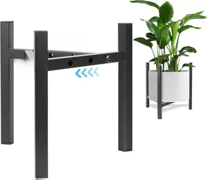 Plant Stand Indoor Adjustable, Metal Modern Plant Stands, Heavy Duty Stable Plant Pot Flower Holder Indoor Outdoor Corner, Fit 8 9 10 11 12 inch Pots, Black (Pot & Plant Not Included)