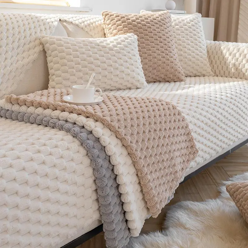 MeridianHome Honeycomb Elastic Sofa Slipcover - 1 Count Soft Non-Slip Universal Sofa Protector with Hand Tools, Seat Foam Padded Cushion or Pillowcase (No Filler) for Living Room