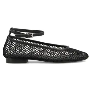 MIA Womens Roz Ankle Strap Ballet Flats Casual - Black