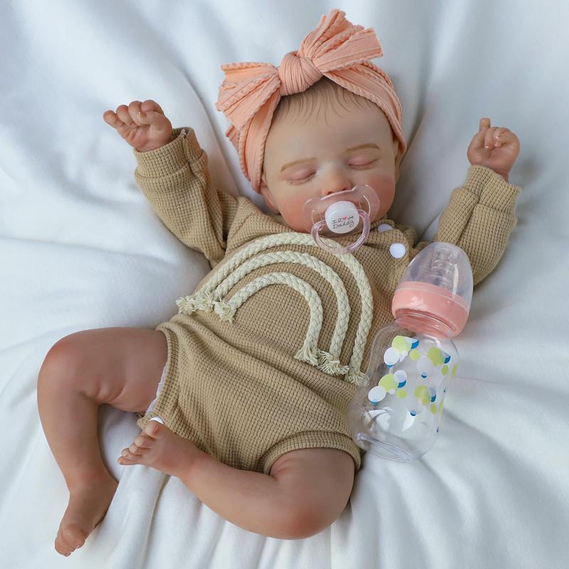 [WOOROY] Realistic Reborn Doll Rosalie - Christmas & Birthday Gift, 20-inch Sleeping Realistic Newborn Baby Doll, Soft Cloth Body, Gift Ideas for Kids Age 3 +