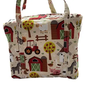 Handcrafted Diaper Bags - Fabric Bag with Farm Theme, Washable & Durable, Ideal for Everyday Use