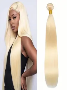 1PC 613#-ST 613 Blonde Silky Straight Human Hair Bundle, Brazilian Hair Weave