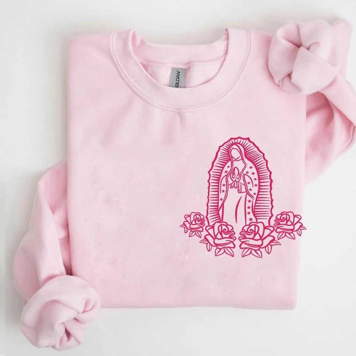 La Virgen de Guadalupe Sweatshirt/Hoodie Unisex, Virgin Mary Graphic Pullover, Catholic Faith Sweater for Men and Women, Spiritual Gift