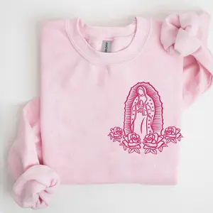 La Virgen de Guadalupe Sweatshirt/Hoodie Unisex, Virgin Mary Graphic Pullover, Catholic Faith Sweater for Men and Women, Spiritual Gift