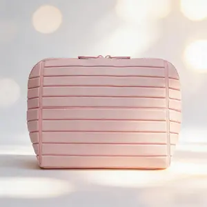 Large Capacity Travel Makeup Bag for Women – Open-Flat Organizer with Multi Layers, Waterproof Portable Toiletry Bag for Skincare, Cosmetics & Daily Use