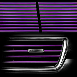 20 count  Auto Air Conditioner Vent Outlet Trim Strip, DIY Decoration Chrome PVC  Interior Moulding Trim Strip Line for  Straight Air Vent Outlet (Purple)