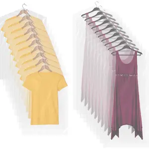 20 Pack - 2 Size Clear Plastic Garment Bags, 23.6" x 35.4" & 23.6" x 60" Garment Bags for Hanging Clothes, Clear Hanging Clothing Covers for Long Dresses Skirt Coat Suit Shirt, Hanging Clothes Storage