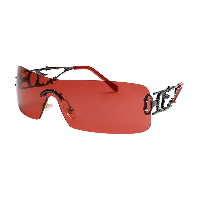 New Fashionable Frameless Glasses Y2K Flame Leg Millennium 