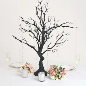 Manzanita Tree Centerpiece 34" Black with 8 Acrylic Bead Chains - Easy Assembly Decorative Artificial Tree
