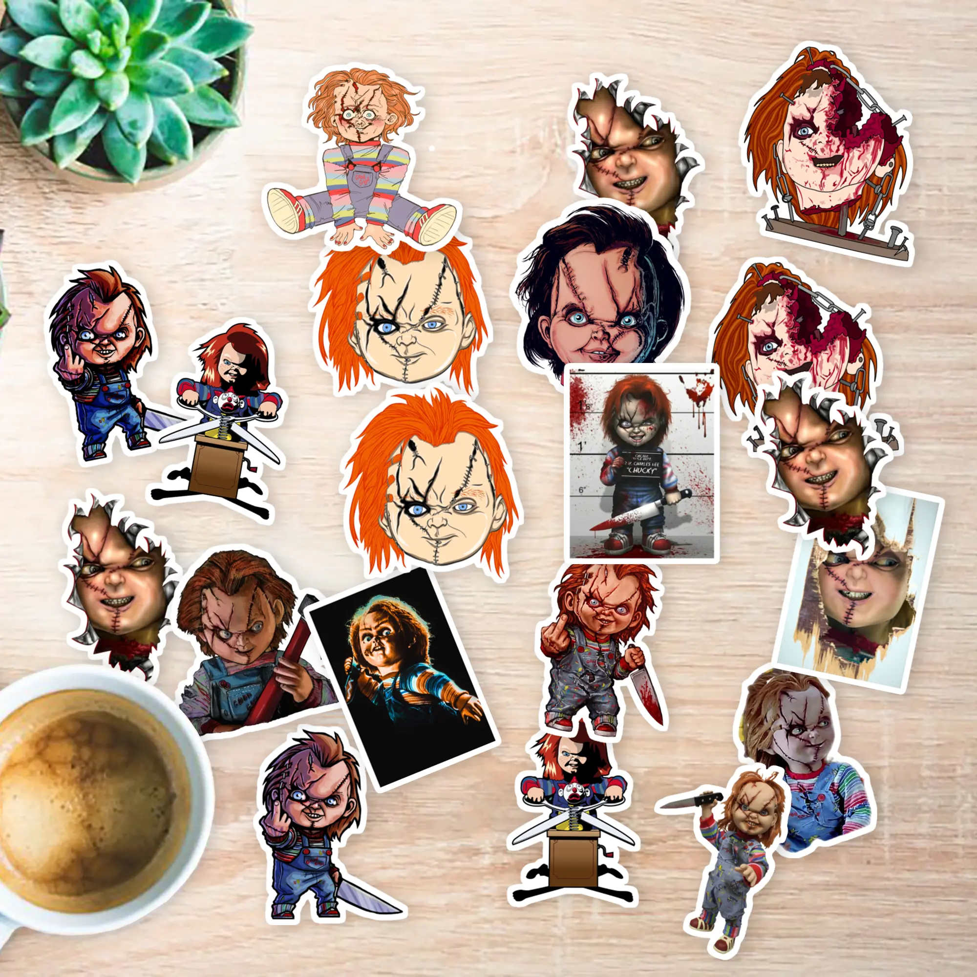 Stickers Pack 20 Pcs Chucky Water Skateboard Vinyl  Laptop Aesthetic Colorful Luggage Waterproof Bottle Bike Car Bumper Guitar