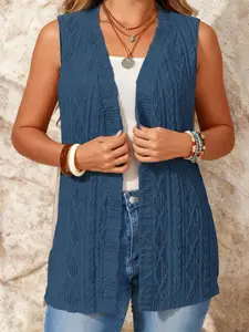 Women's Sleeveless Knit Cardigan Vest Top, Casual Basic Fashionable Pure Color Breathable Fabric, Spring Summer for Travel