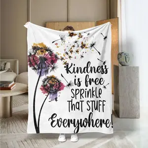 Multicolor Dandelion Print Blanket, Soft Comfortable Small Throw, Ideal for Bedroom Office Sofa Outdoor, Perfect Gift