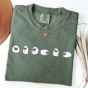 Comfort Colors Sheep Apparel, Cute Animal TShirt, Cottagecore T-Shirt, Farm Life Outfit, Lamb Outfit, Animal Lover Tee, Nature Lover TShirt