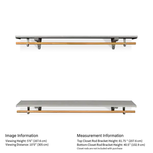 Toden™ Double Row Closet Kit 72"W x 16"D with Dual Hanging Levels Heavy-Duty Support Tool-Free Assembly LED Integration Eco-Friendly Materials Customizable Heights for Garage & Home Storage Decor Light