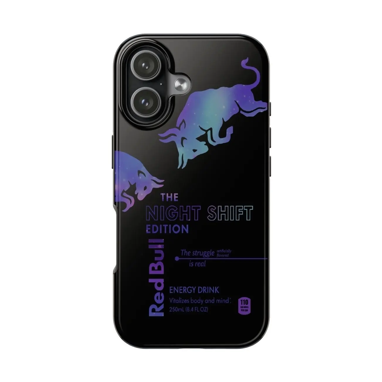 RedBull Night Shift Holographic Phone Case Compatible with iPhone 17 16 15Pro, 14, 13, 12, 11, 8, XR Mini, Pro Max, Plus & SAMSUNG GALAXY 21 S22 S23 S24 25 26 ULTRA PLUS Accessories Protection unisex