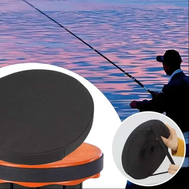 Round Foldable Stool Cushion, 1 Count Waterproof Oxford Cloth Seat Pad, Durable Cushions, Weather Resistant Cushions, Portable Foldable Stool Pad for Fishing, Kids Outdoor, Pet Travel Seat Cushion