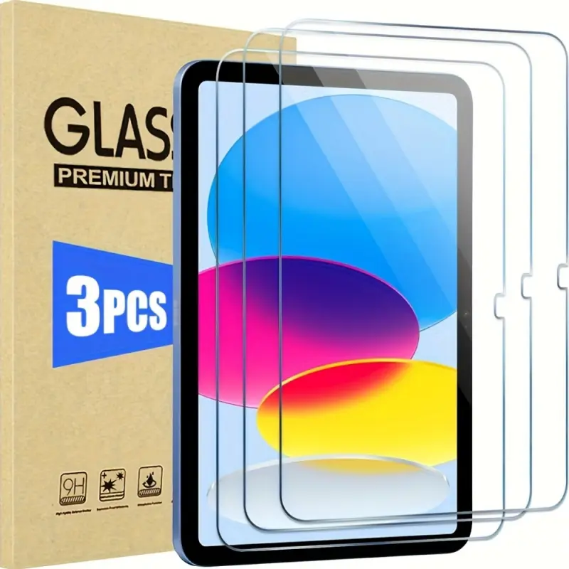 3-piece screen protector set, suitable for iPad A16 2025/11th generation (2023) & 10th generation (2021), high-definition tempered glass protection