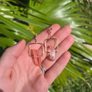 Hand made earrings / Wire Wrapped Jewel Earring Set Female Elegant