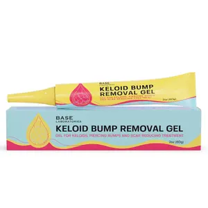 BASE LABORATORIES Keloid Bump Removal Gel | Natural Piercing Bump Treatment & Keloid Scar Gel | Keloid Scar Removal for all Scars, Keloids & Piercing Bumps | Soothing Piercing Aftercare | 2 oz