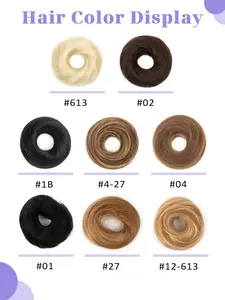 Messy Hair Bun Human Hair for Women. Stretchy elastic straps and high elasticle hair circle ensure a flexible size fit. Easy to wear, easy&instant save your time. Achieve a fluffy effect with a natural looking finish effortlessly. Fluffy Hairpiece