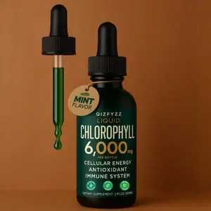 Chlorophyll Liquid Drops 6000 mg - Premium Liquid Chlorophyll Supplement - All-in-One Antioxidant for Immune Boost, Energy Increase, Digestion Support & Fast Detox - Non-GMO, Vegan
