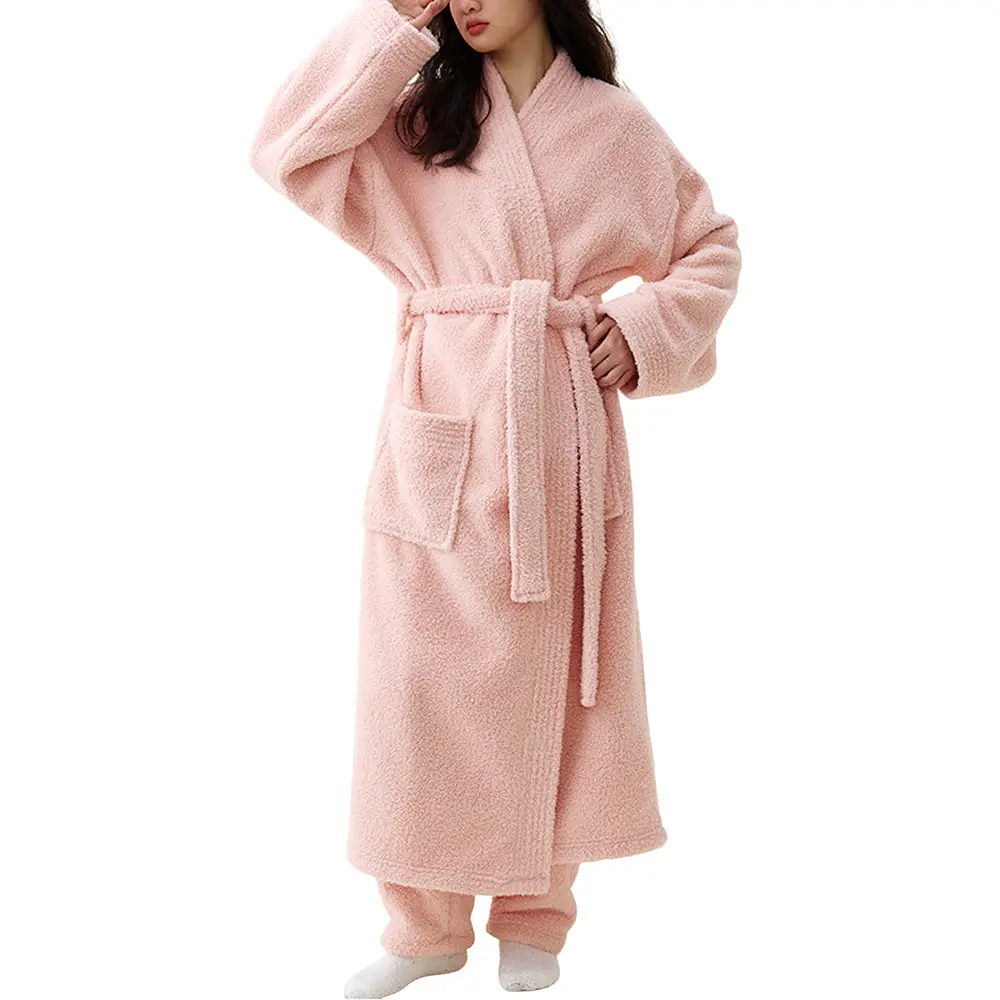 Yimoon Plush Robes for Women Fluffy Long Bathrobe Fuzzy Maxi Robe | Cozy Fleece Robe，Soft Thick Loungewear，Winter Warm Housecoats with Pockets Belt
