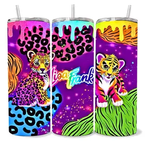 Lisa Frank  20 oz Tumbler - BPA Free, stainless steel, Leak proof, durable, with clear lid