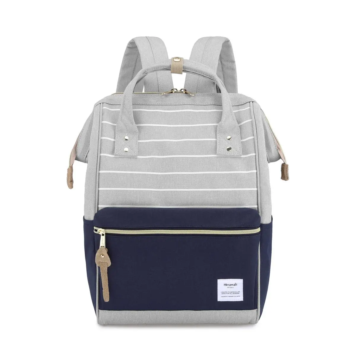 Holly Daze 15" Waterproof Backpack-GREY/NAVY
