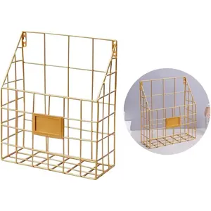 Hanging Wall File Rack 1Pack Pockets Organizer Office Hanging Magazine Rack Metal Mesh Folder Wall File Holder Wall Mount Magazine Folder Wall Mounted Organizer Holder for Office Home Work Organizing