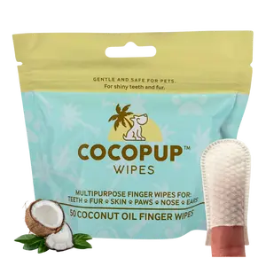 COCOPUP™  Dog Finger Wipes | Teeth, Ears, Nose, Paws & Fur Cleaner | Pure Coconut Oil